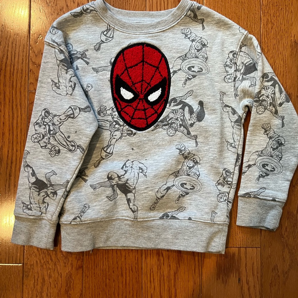 Marvel Kids Grey Sweatshirt with Red Spider-Man Patch